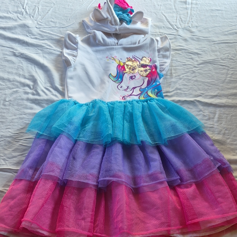 Nickelodeon Unicorn Costume with Pink, Purple, and Blue